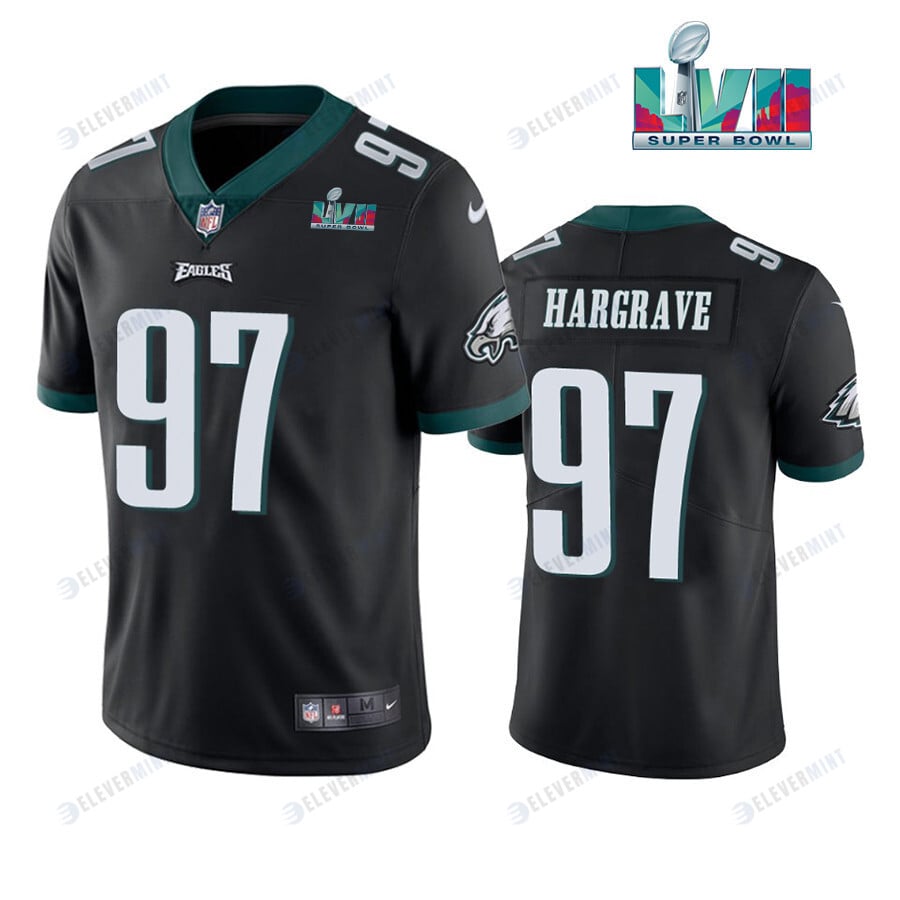 Javon Hargrave 97 Philadelphia Eagles Super Bowl LVII Vapor Limited Men Jersey - Black(S/No)