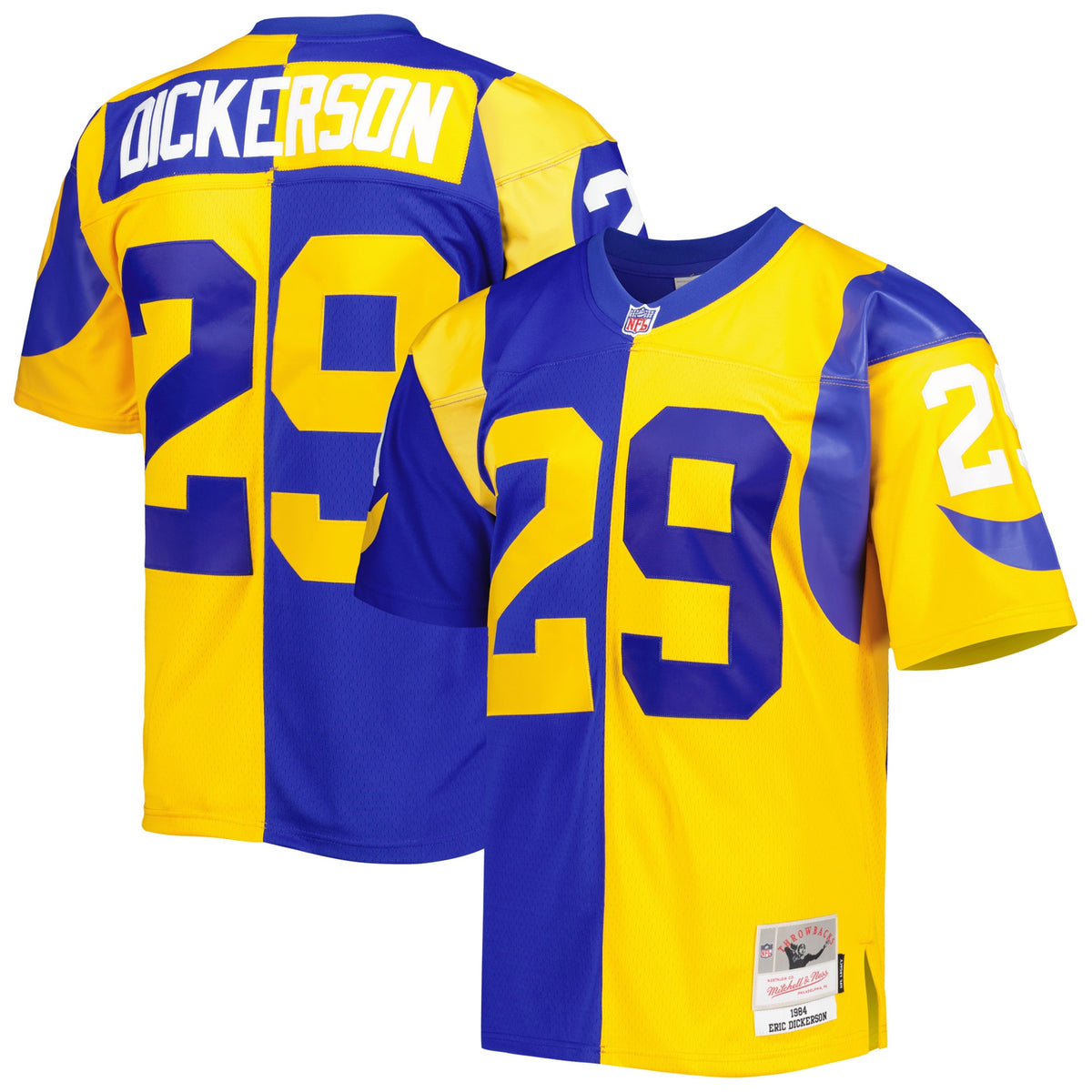 Eric Dickerson Los Angeles Rams Mitchell  Ness 1984 Split Legacy Replica Jersey - Royal/Gold(S)