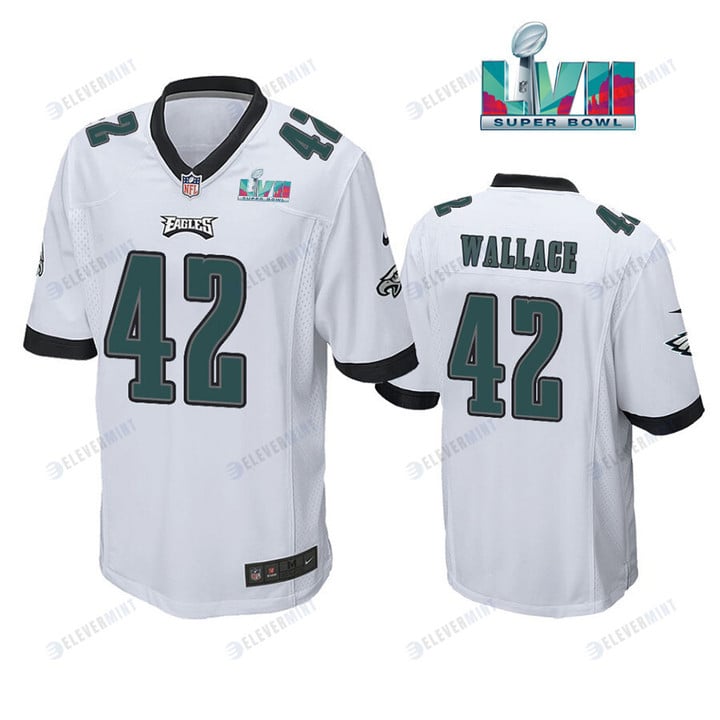 K'Von Wallace 42 Philadelphia Eagles Super Bowl LVII Game Player Men Jersey - White(S/No)
