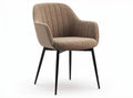 Fabric upholstered dining chair with wooden legs in beige color 60 x 60 x 80cm