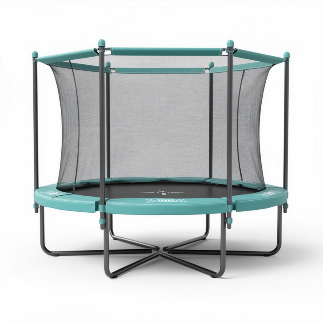 Round trampoline with safety enclosure net for outdoor use 200 x 200 x 230cm