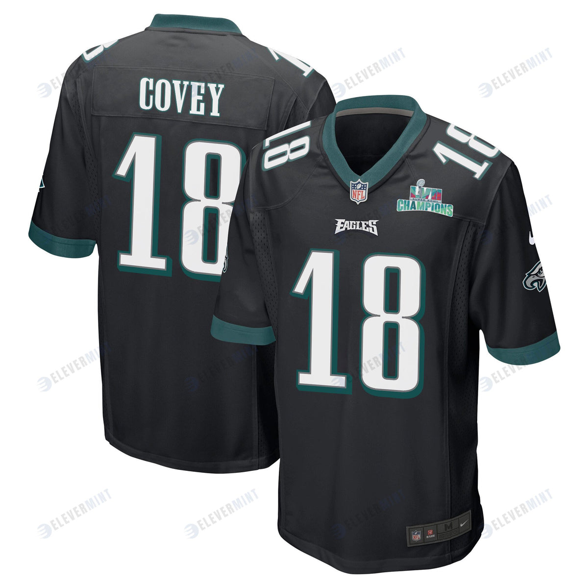 Britain Covey 18 Philadelphia Eagles Super Bowl LVII Champions Men Game Jersey - Black(S/No)