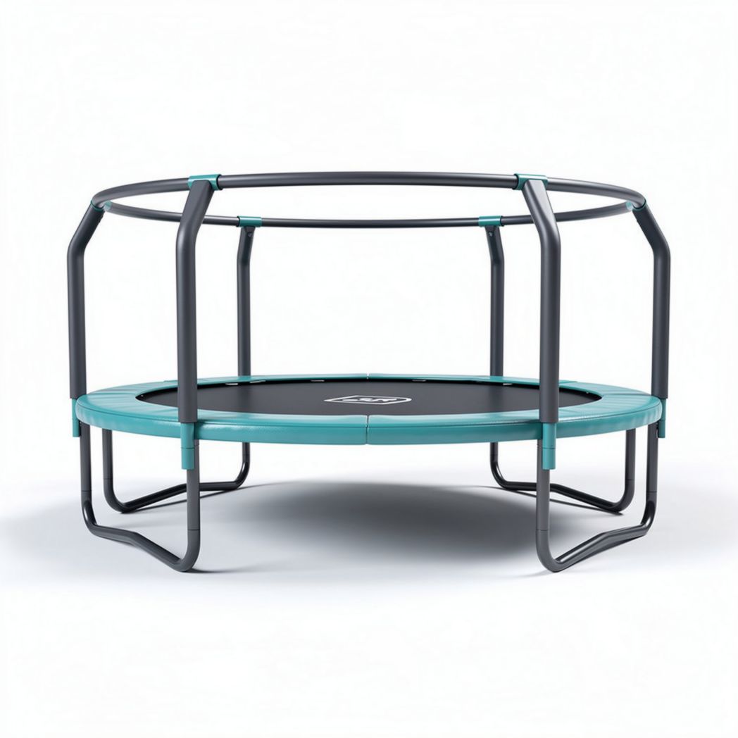 Round trampoline with safety enclosure 240 x 240 x 70cm in blue and black
