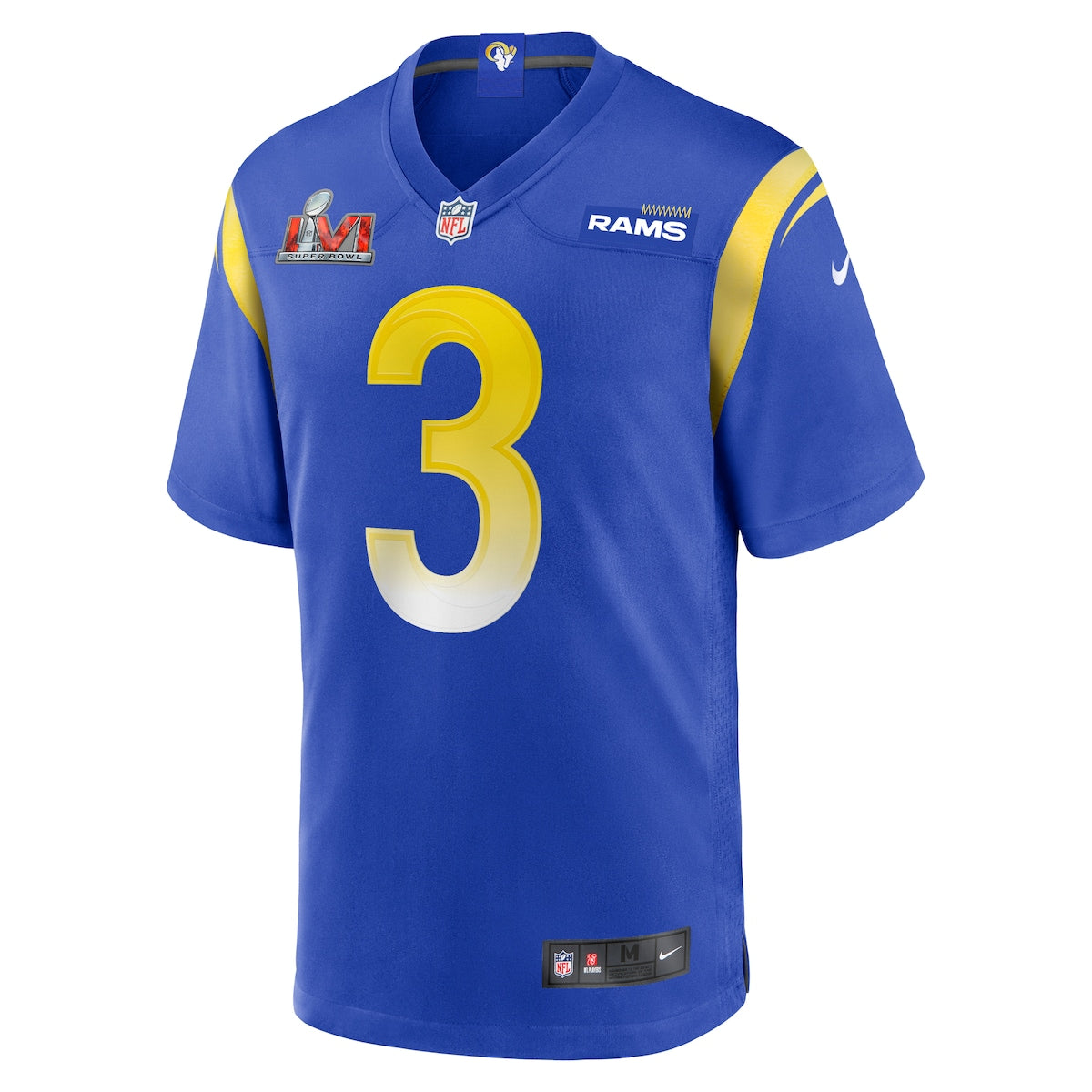 Men's Odell Beckham Jr. Nike Rams Super Bowl LVI Game Patch Jersey - Blue(S)