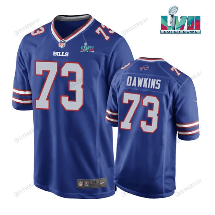 Dion Dawkins 73 Buffalo Bills Super Bowl LVII Logo Game Player Men Jersey - Royal Jersey(S/No)