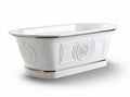 Freestanding acrylic bathtub with decorative accents 170 x 75 x 60cm