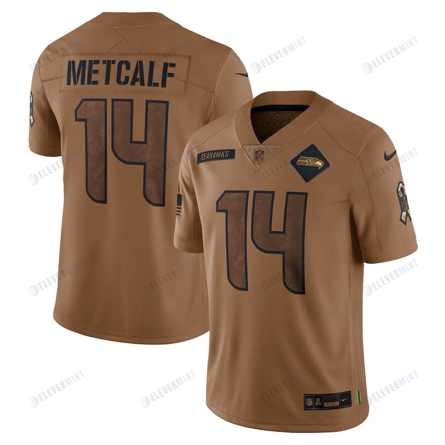 DK Metcalf 14 Seattle Seahawks 2023 Salute To Service Limited Jersey - Brown(S/No)