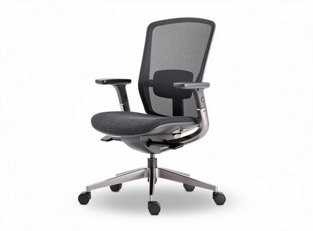 Ergonomic office chair with breathable mesh back and cushioned seat gray 54 x 60 x 92cm