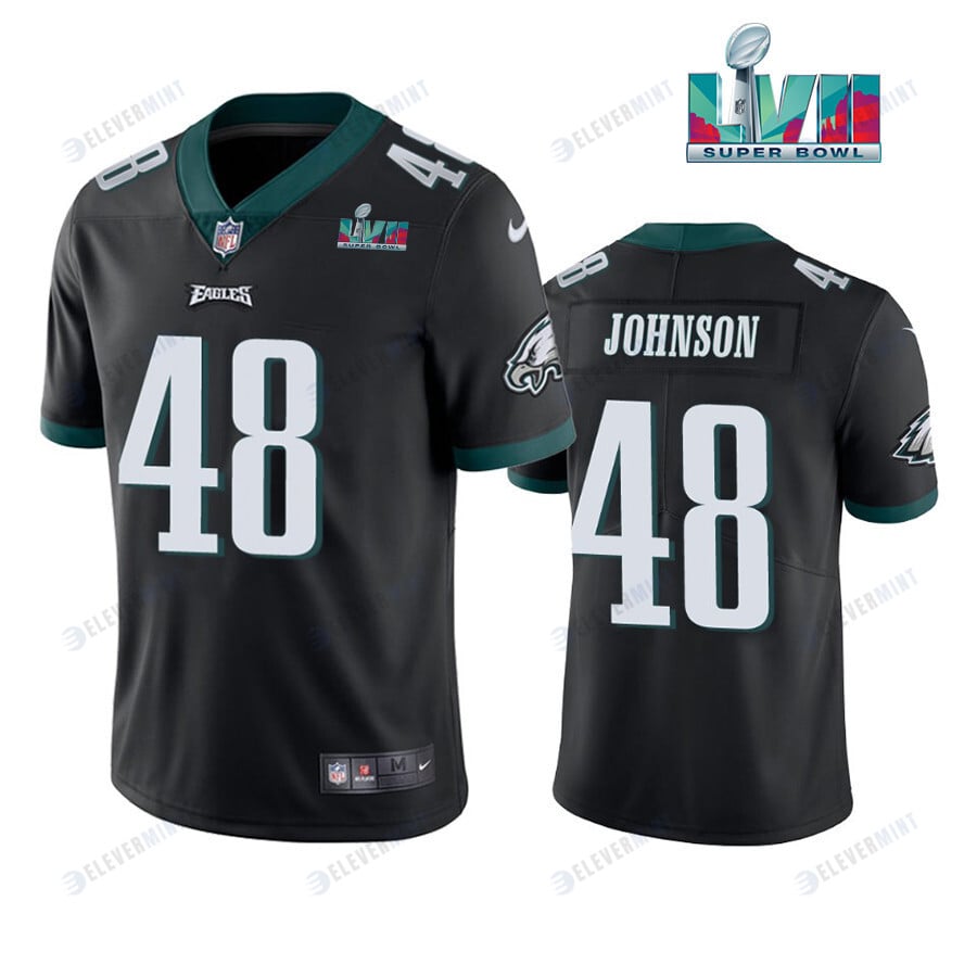 Patrick Johnson 48 Philadelphia Eagles Super Bowl LVII Vapor Limited Men Jersey - Black(S/No)