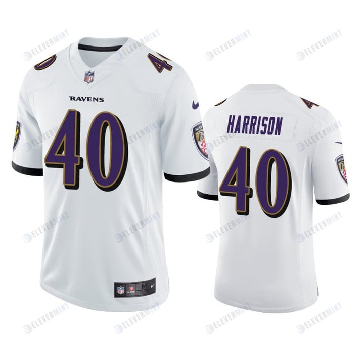 Baltimore Ravens 40 Malik Harrison White Jersey(S/No)