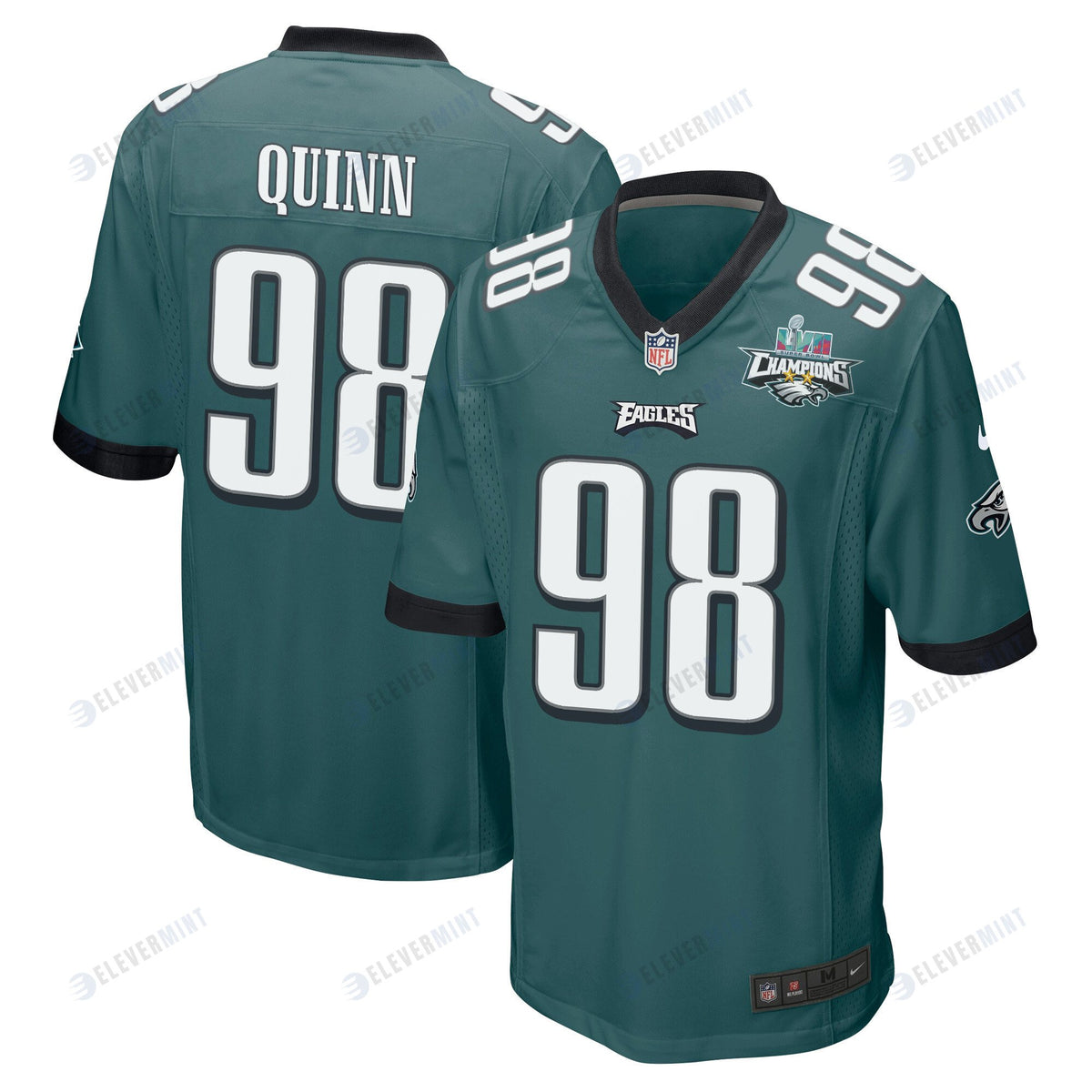 Robert Quinn 98 Philadelphia Eagles Super Bowl LVII Champions 2 Stars Men Game Jersey - Midnight Green(S/No)