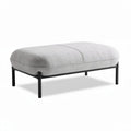 Grey upholstered ottoman with metal frame 100 x 75 x 40cm for living room use