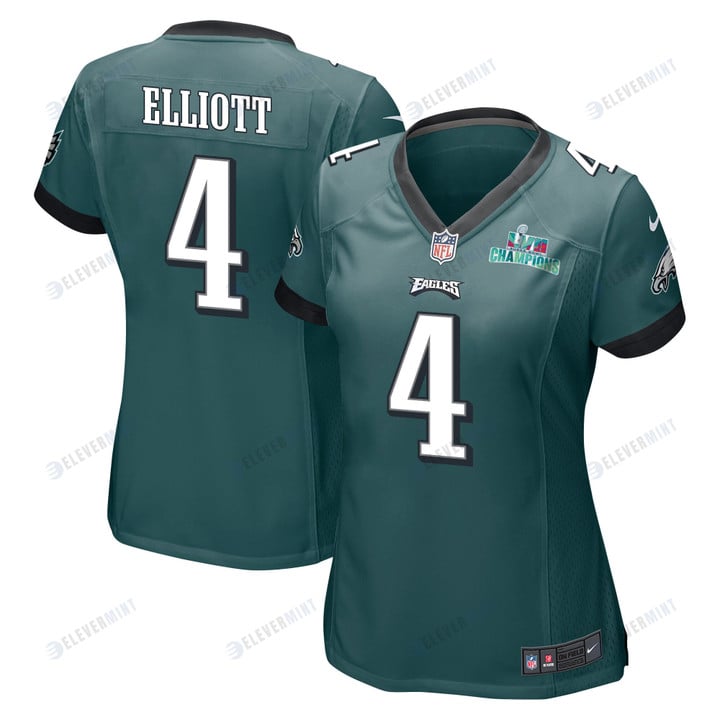 Jake Elliott 4 Philadelphia Eagles Super Bowl LVII Champions Women Game Jersey - Midnight Green(S/No)