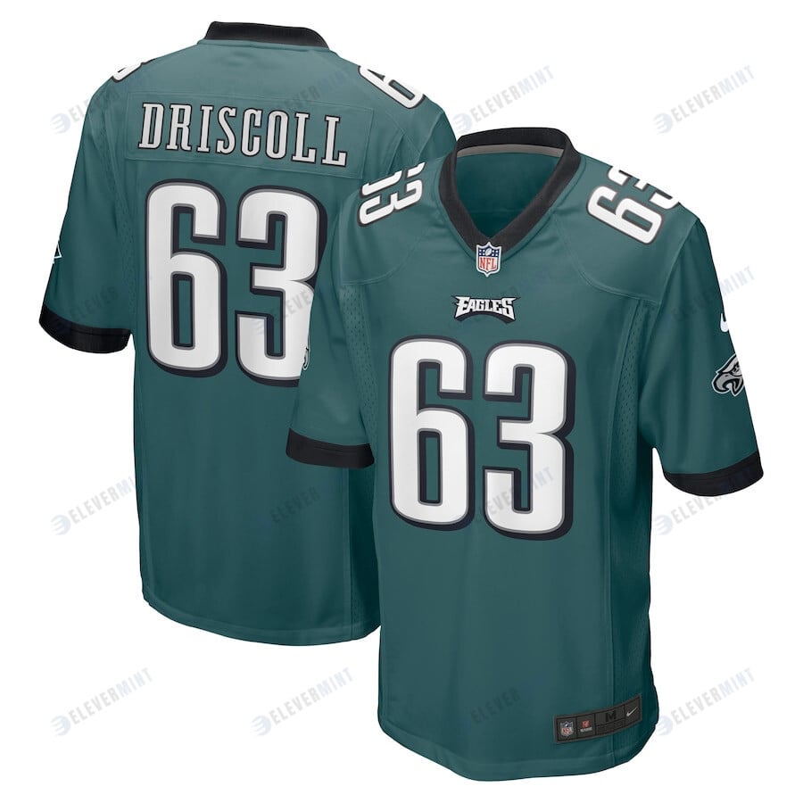 Jack Driscoll 63 Philadelphia Eagles Game Jersey - Midnight Green(S/No)