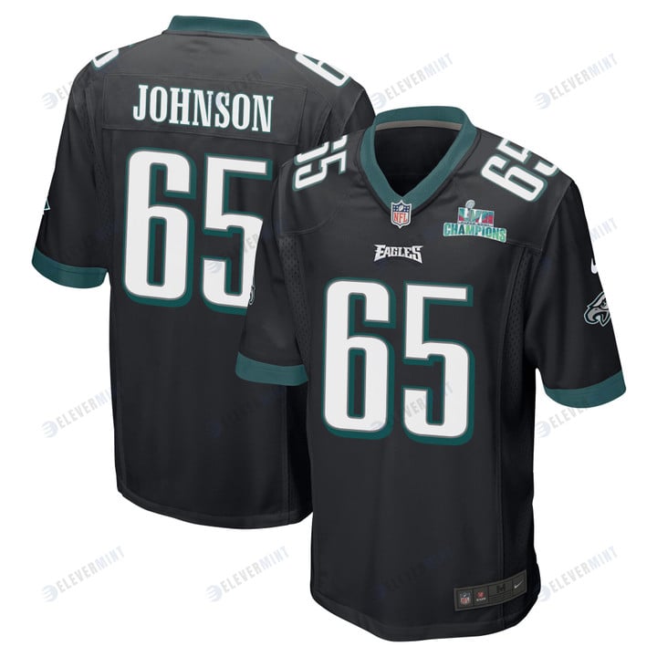 Lane Johnson 65 Philadelphia Eagles Super Bowl LVII Champions Men Game Jersey - Black(S/No)