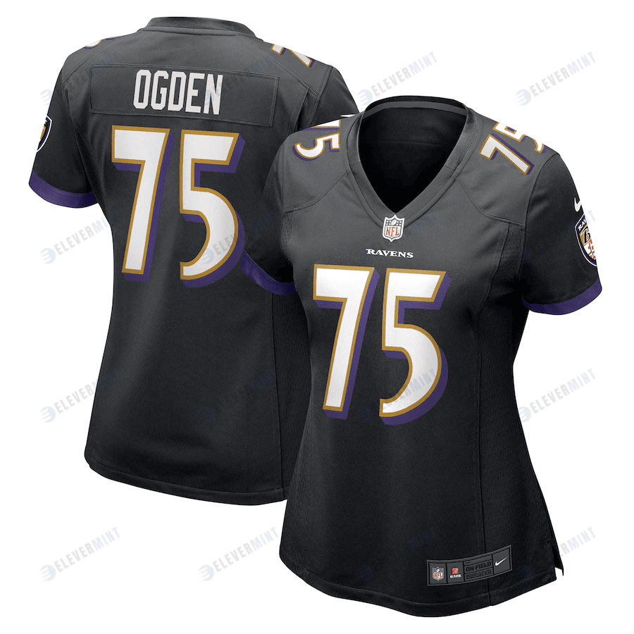 Jonathan Ogden 75 Baltimore Ravens Women's Retired Player Jersey - Black(S/No)