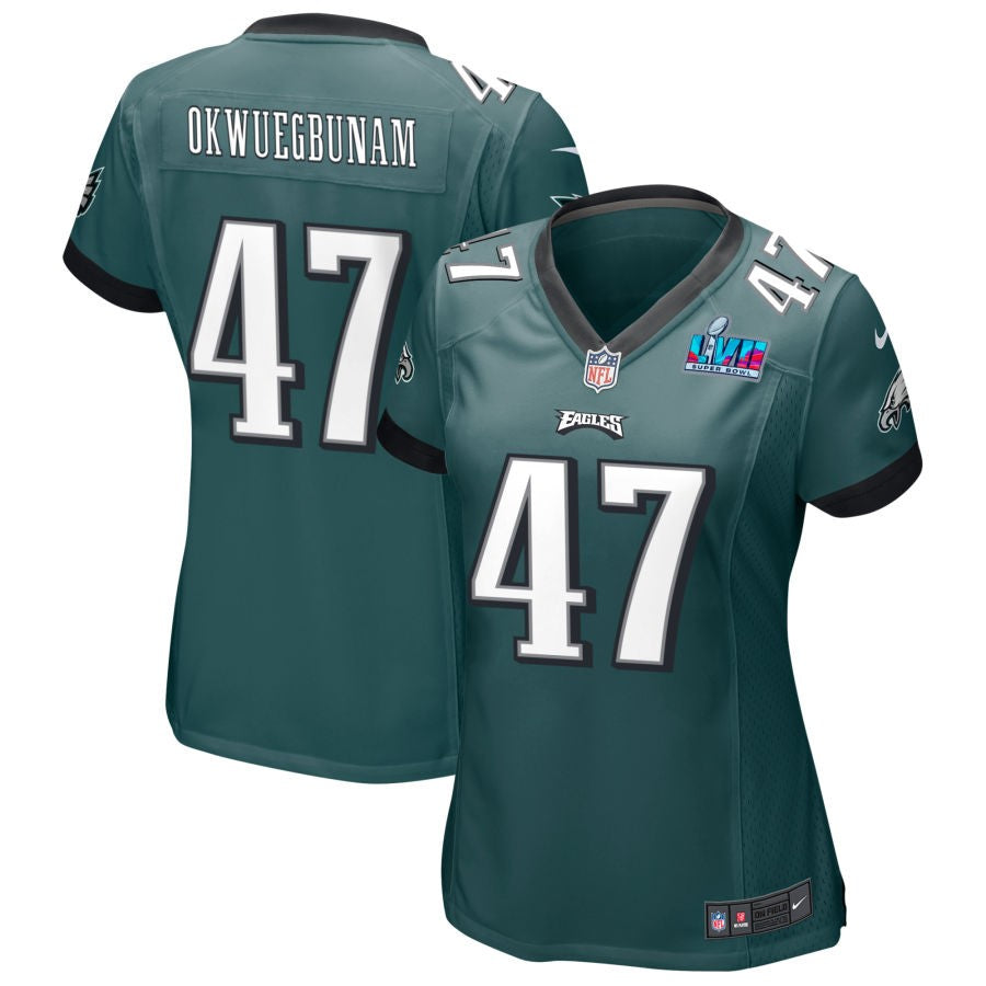 Albert Okwuegbunam Philadelphia Eagles Nike Women's Super Bowl LVII Game Jersey - Midnight Green(S)