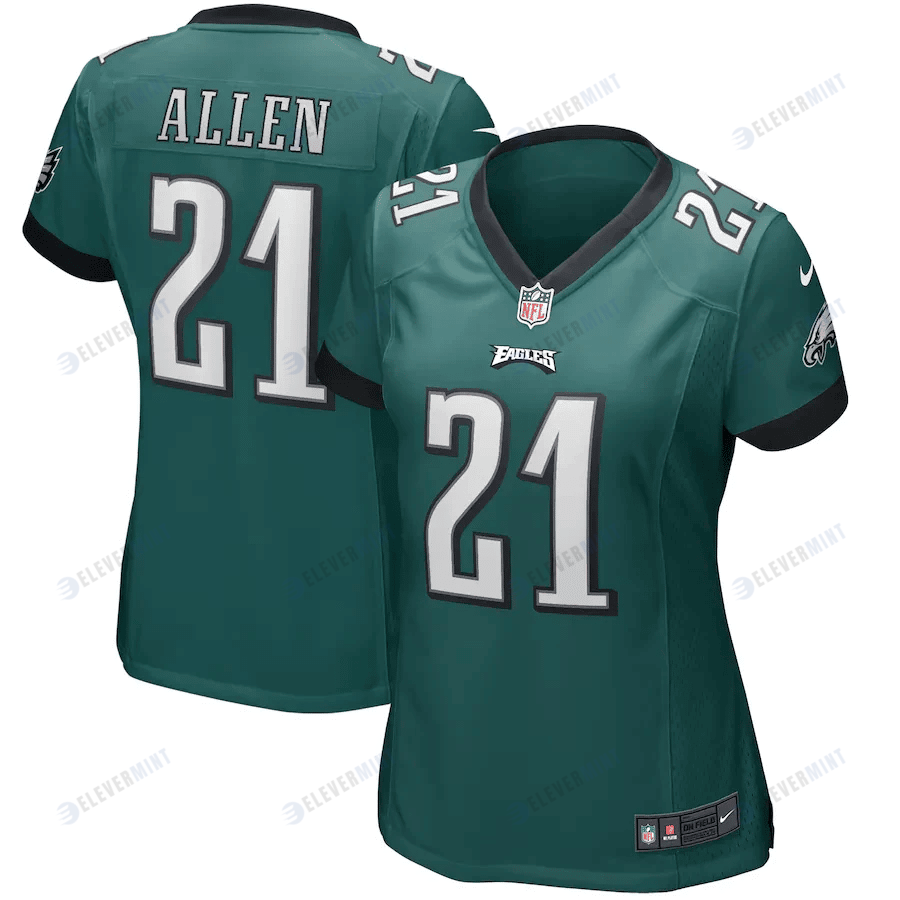 Eric Allen 21 Philadelphia Eagles Women's Game Retired Player Jersey - Midnight Green(S/No)