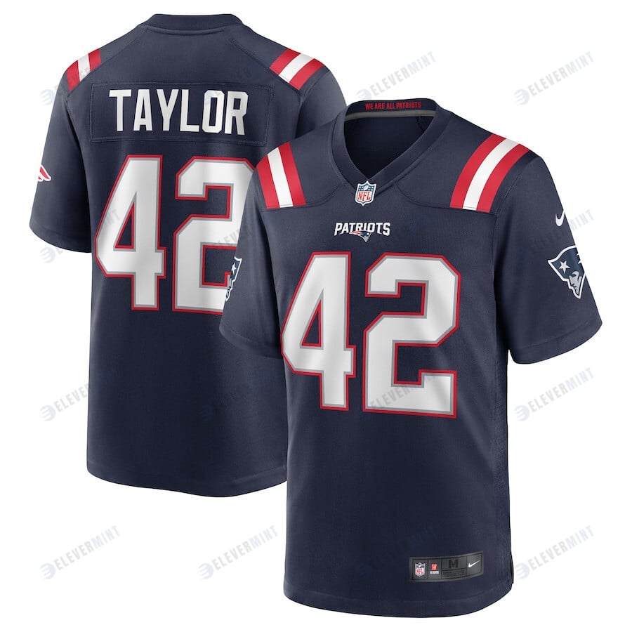 J.J. Taylor 42 New England Patriots Men Team Game Jersey - Navy(S/No)