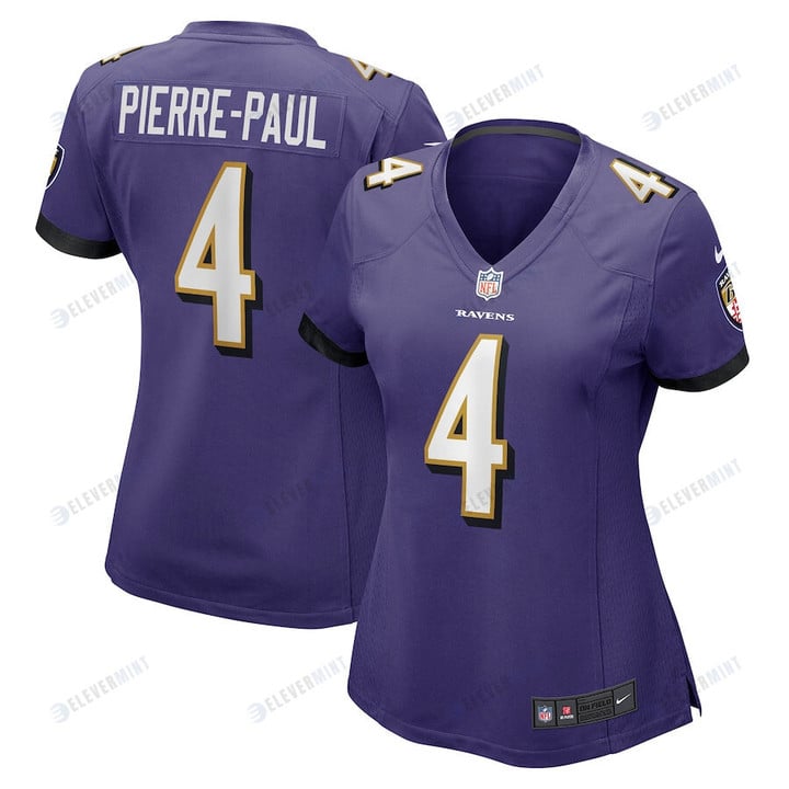 Jason Pierre-Paul 4 Baltimore Ravens Women's Home Game Player Jersey - Purple(S/No)