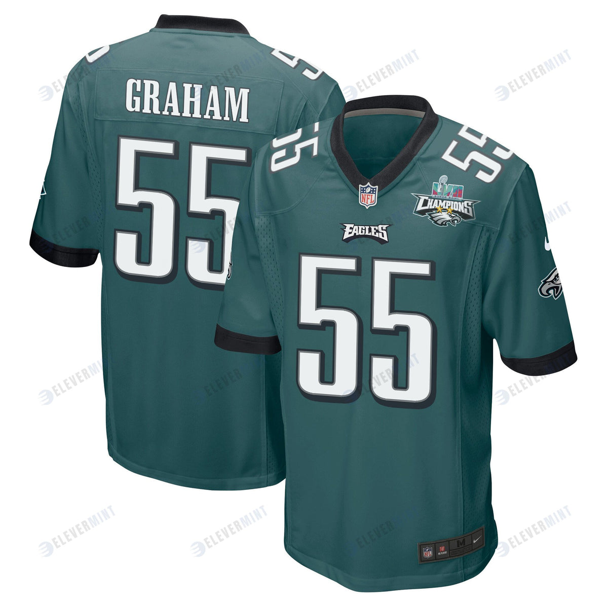 Brandon Graham 55 Philadelphia Eagles Super Bowl LVII Champions 2 Stars Men Game Jersey - Midnight Green(S/No)