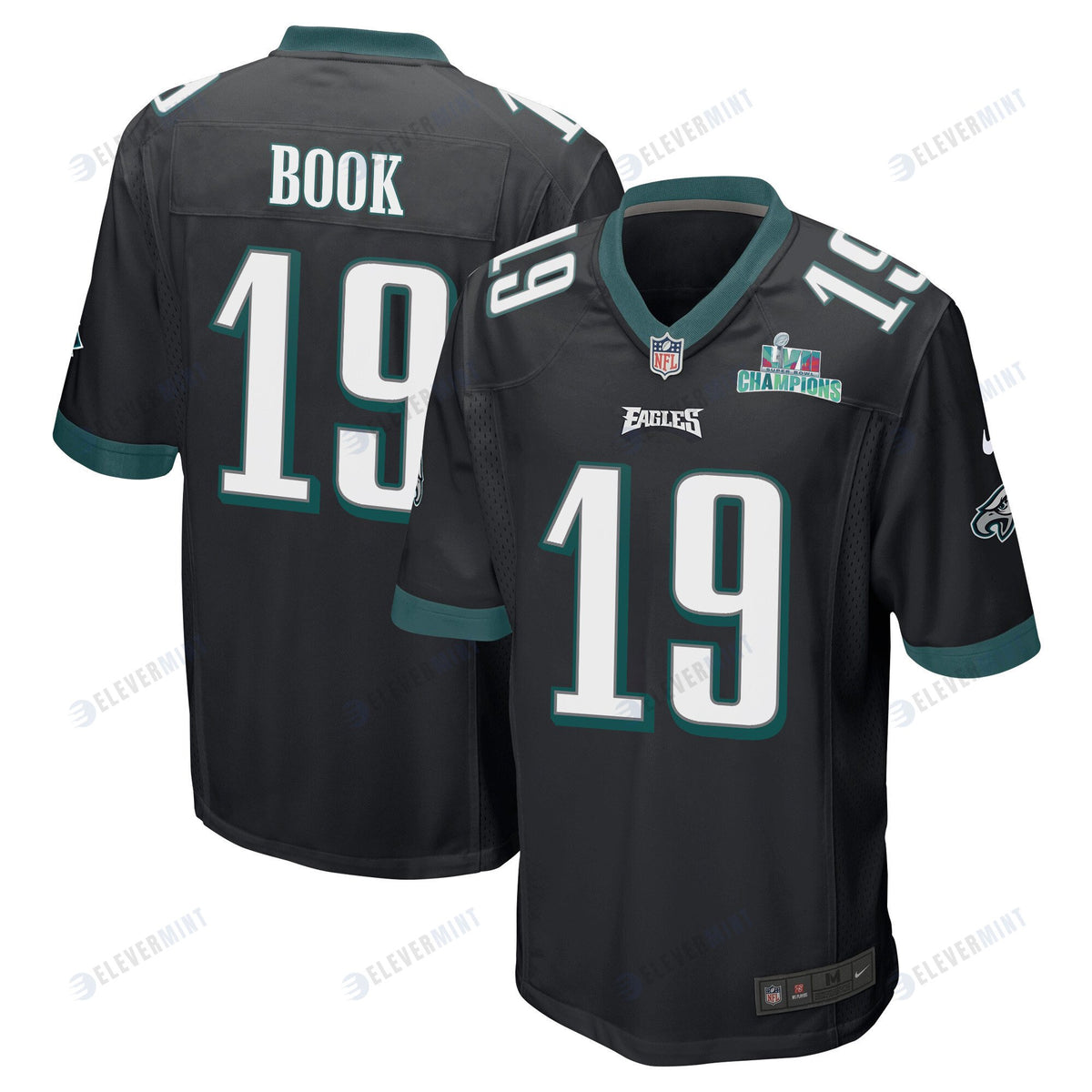 Ian Book 19 Philadelphia Eagles Super Bowl LVII Champions Men Game Jersey - Black(S/No)