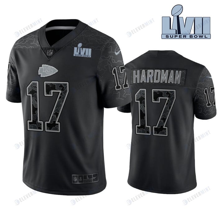 Mecole Hardman 17 Kansas City Chiefs Super Bowl LVII Reflective Limited Jersey(S/No)