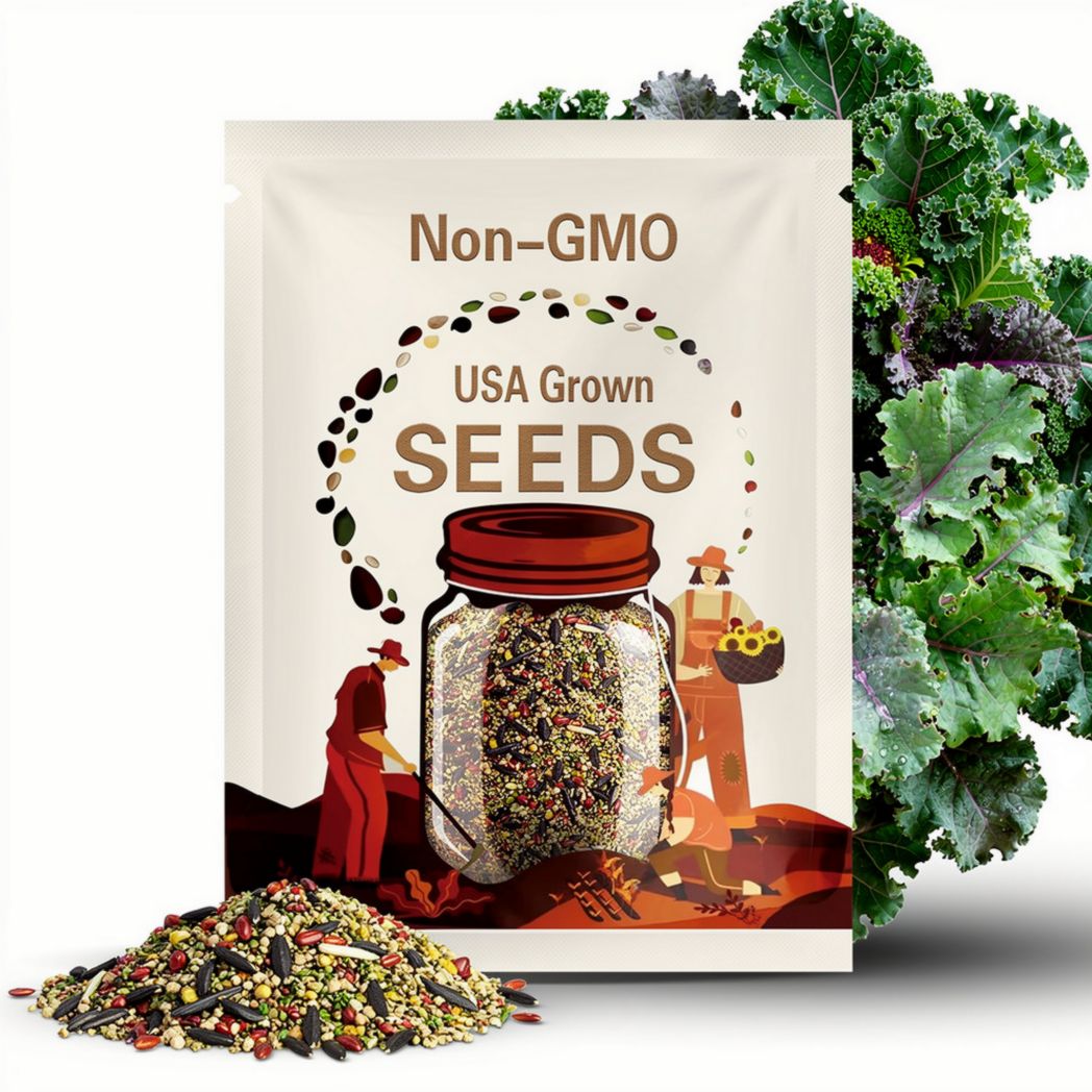 Kale Rainbow Lacinato organic vegetable seed 35