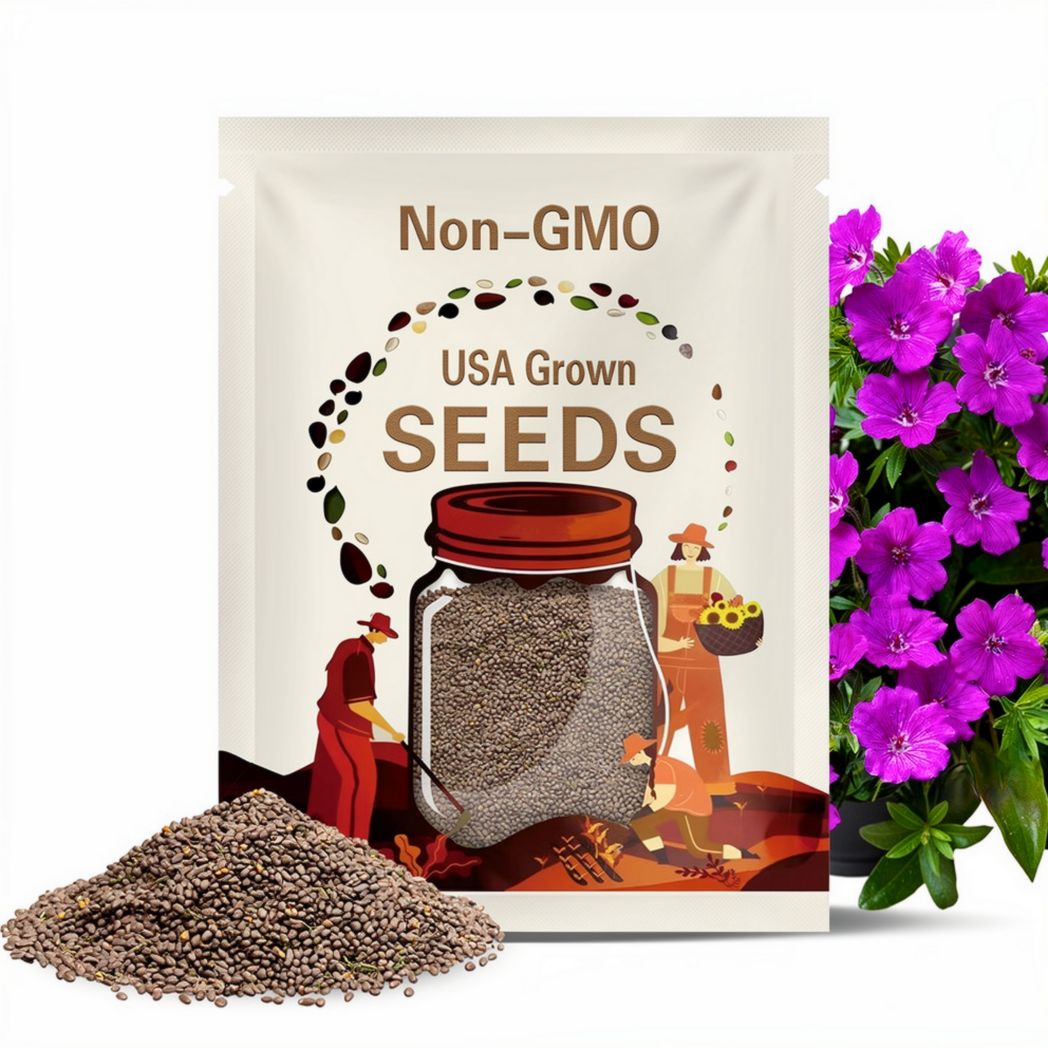 25 Tiny Monster Geranium Seeds | Geranium sanguineum | Hardy Perennial Ground Cover with Bright Magenta Blooms