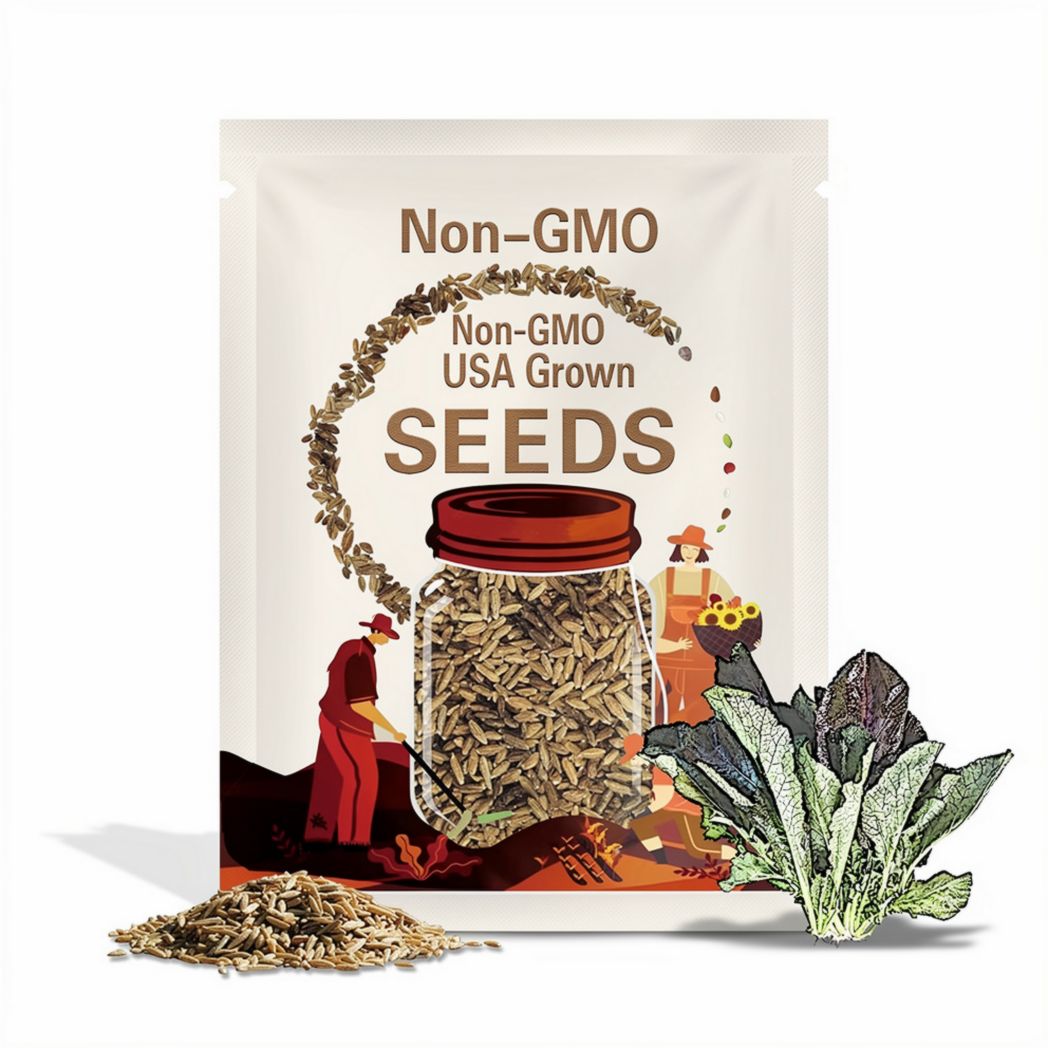 적갓 (200+) Seeds / Non-GMO Korean Red Leaf Mustard Seeds, JeokGat Seeds