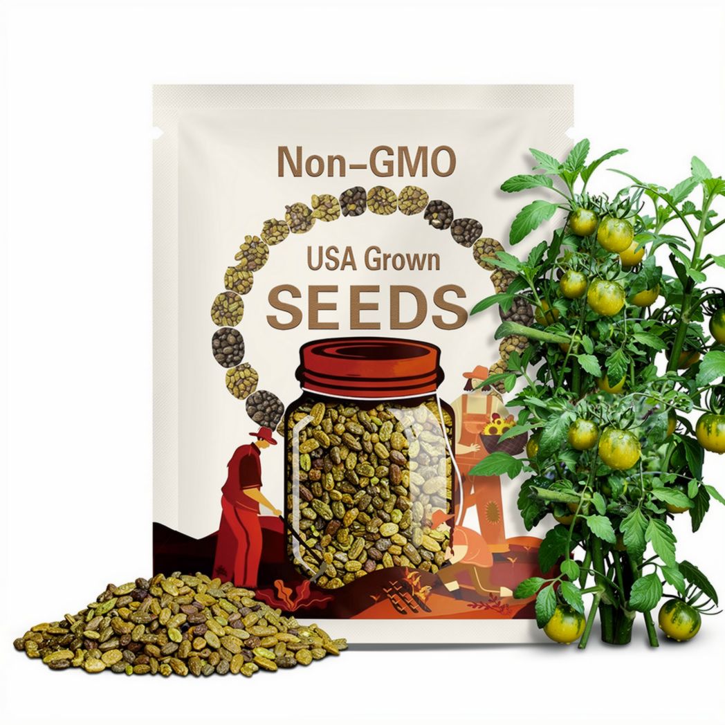 Bayou Moon Tomato Seeds (20+): Dwarf Heirloom, Yellow with Green Stripes