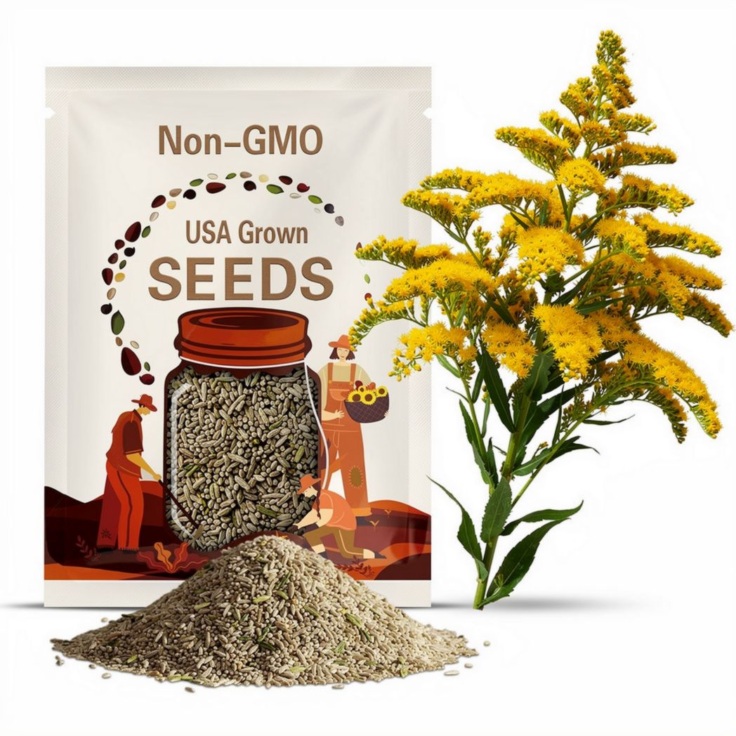 100 Stiff Goldenrod Seeds (Oligoneuron rigidum / Solidago rigida) – Pollinator Magnet