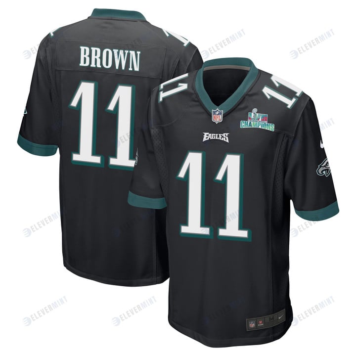 A.J. Brown 11 Philadelphia Eagles Super Bowl LVII Champions Men Game Jersey - Black(S/No)