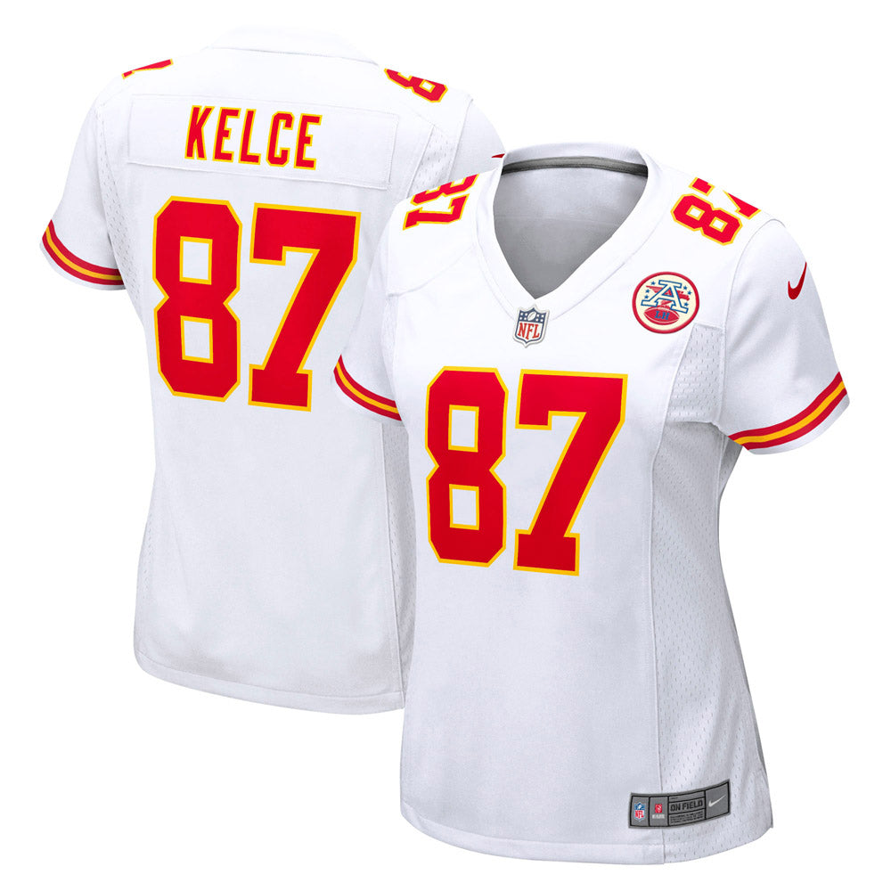 Women's Kansas City Chiefs Travis Kelce Game Jersey White(S/White)