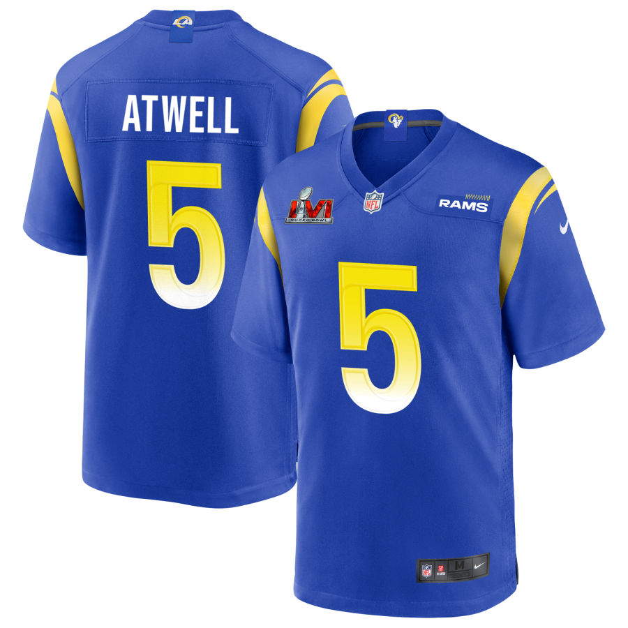 Tutu Atwell Los Angeles Rams Nike Super Bowl LVI Game Jersey - Royal(S)