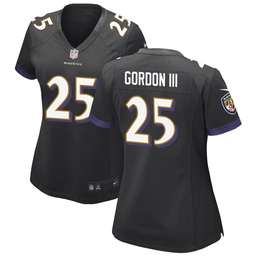 Melvin Gordon III Baltimore Ravens Nike Women's Alternate Game Jersey - Black(S)