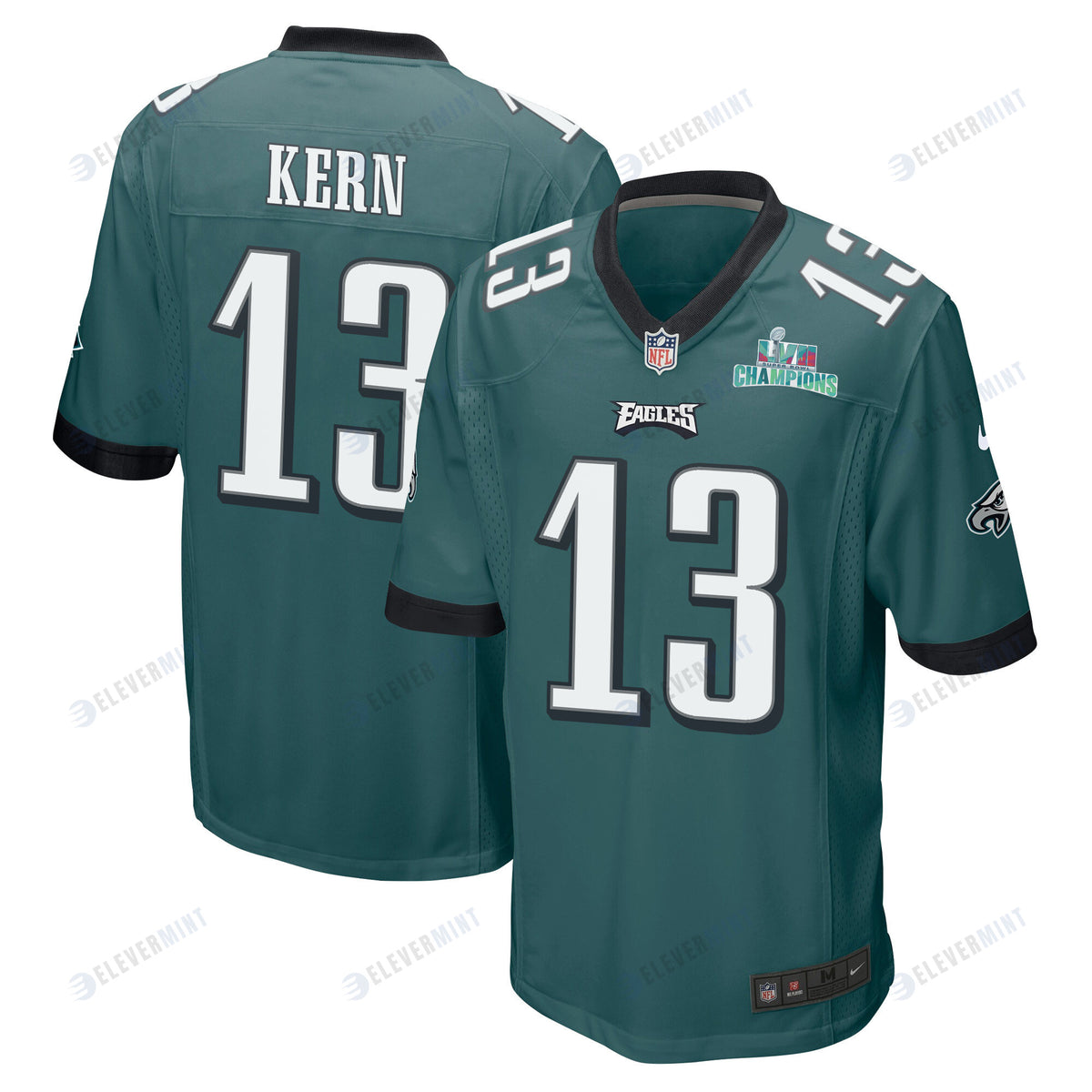 Brett Kern 13 Philadelphia Eagles Super Bowl LVII Champions Men Game Jersey - Midnight Green(S/No)