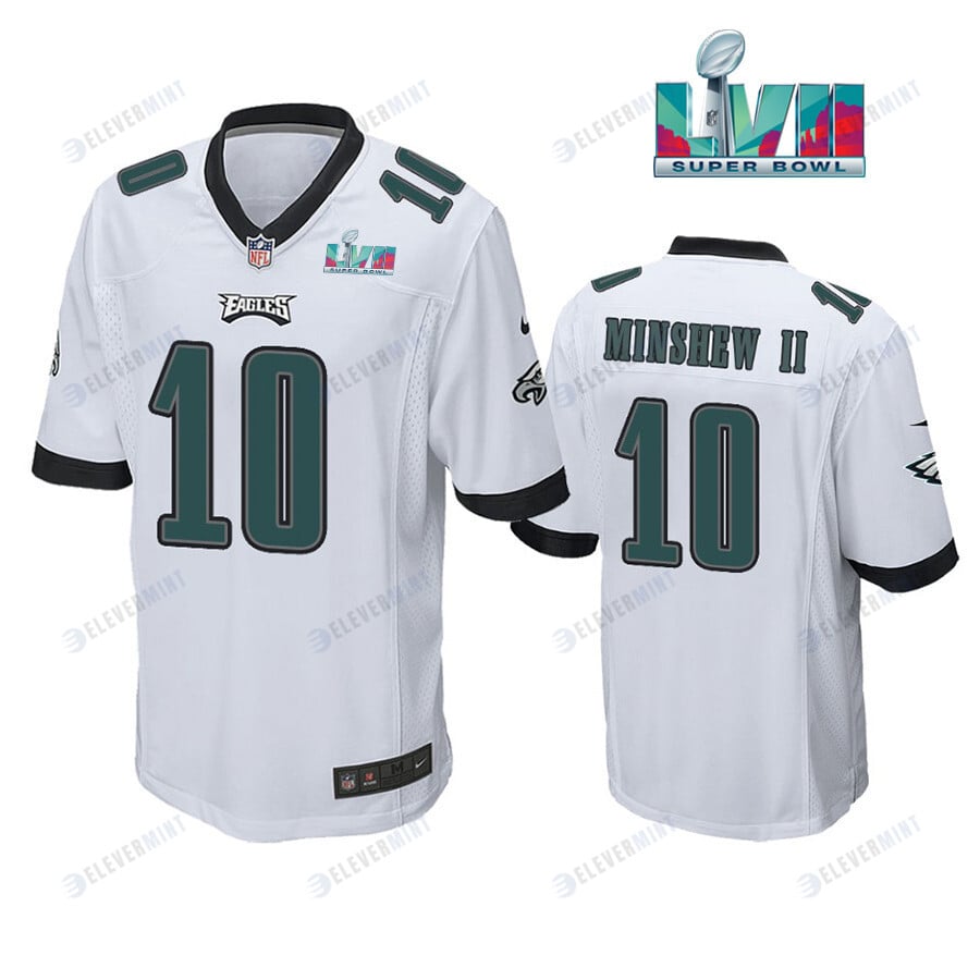 Gardner Minshew 10 Philadelphia Eagles Super Bowl LVII Game Player Men Jersey - White(S/No)