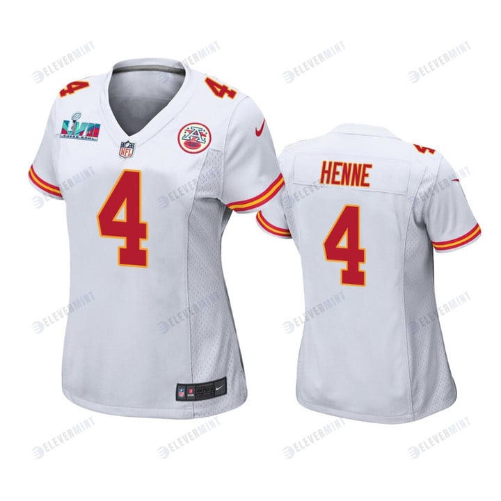 Chad Henne 4 Kansas City Chiefs Super Bowl LVII Game Jersey - Women White(S/No)