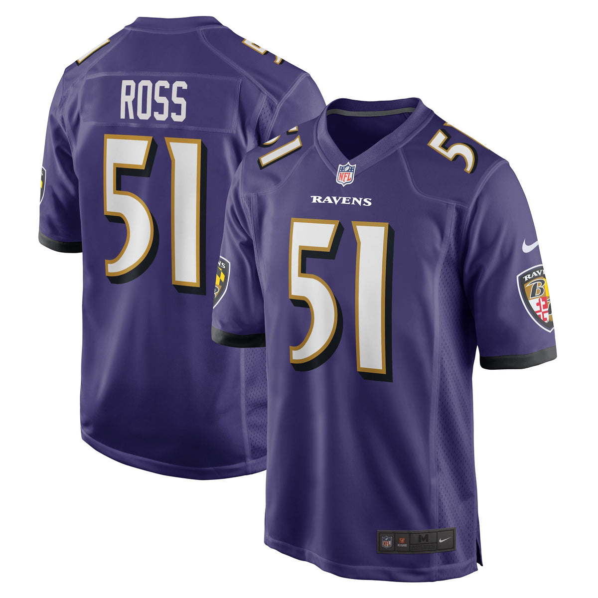 Josh Ross Baltimore Ravens Nike Game Player Jersey - Purple(S)