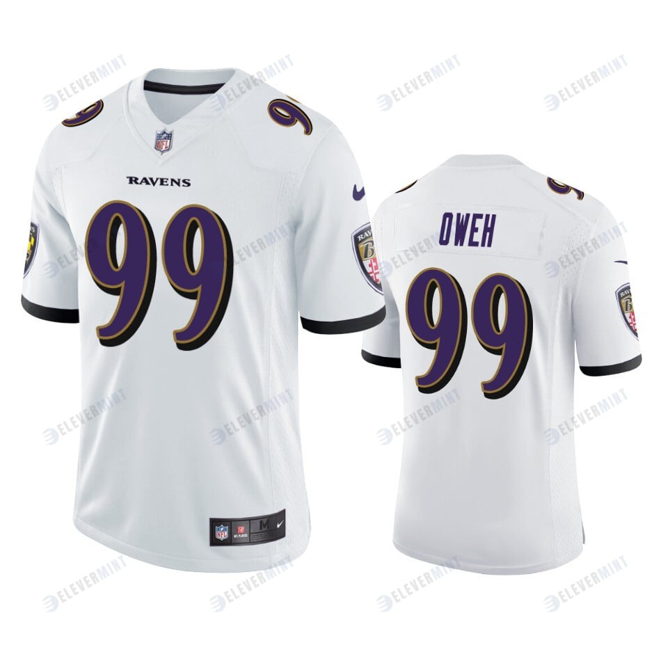 Baltimore Ravens Jayson Oweh 99 White Vapor Limited Jersey(S/No)