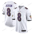 Lamar Jackson 8 Baltimore Ravens Game Jersey - White(S/No)