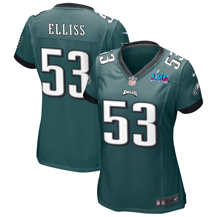 Christian Elliss Philadelphia Eagles Nike Women's Super Bowl LVII Game Jersey - Midnight Green(S)