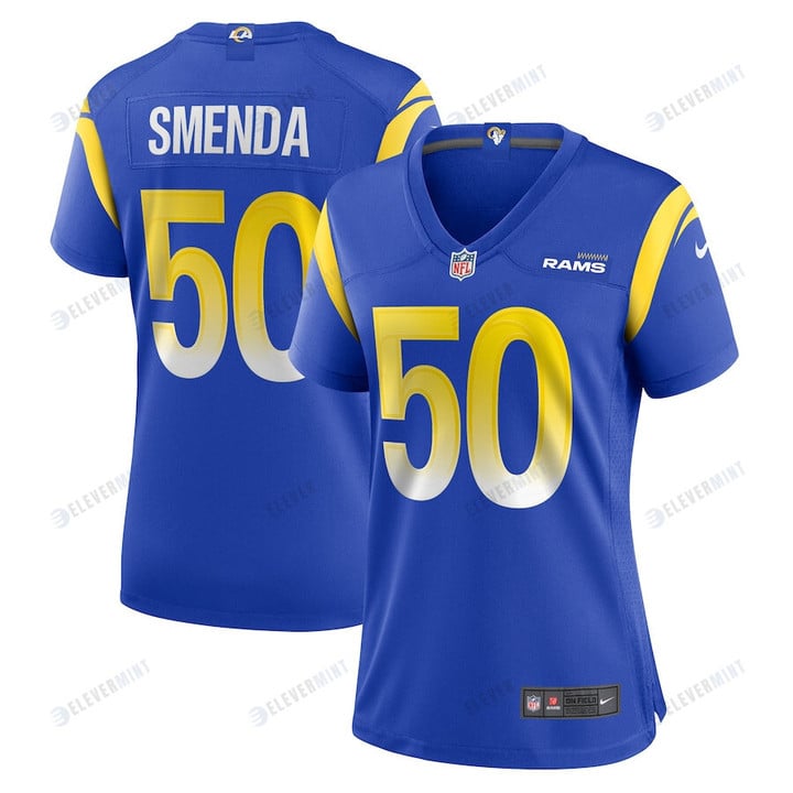 Ryan Smenda 50 Los Angeles Rams Game Women Jersey - Royal(S/No)