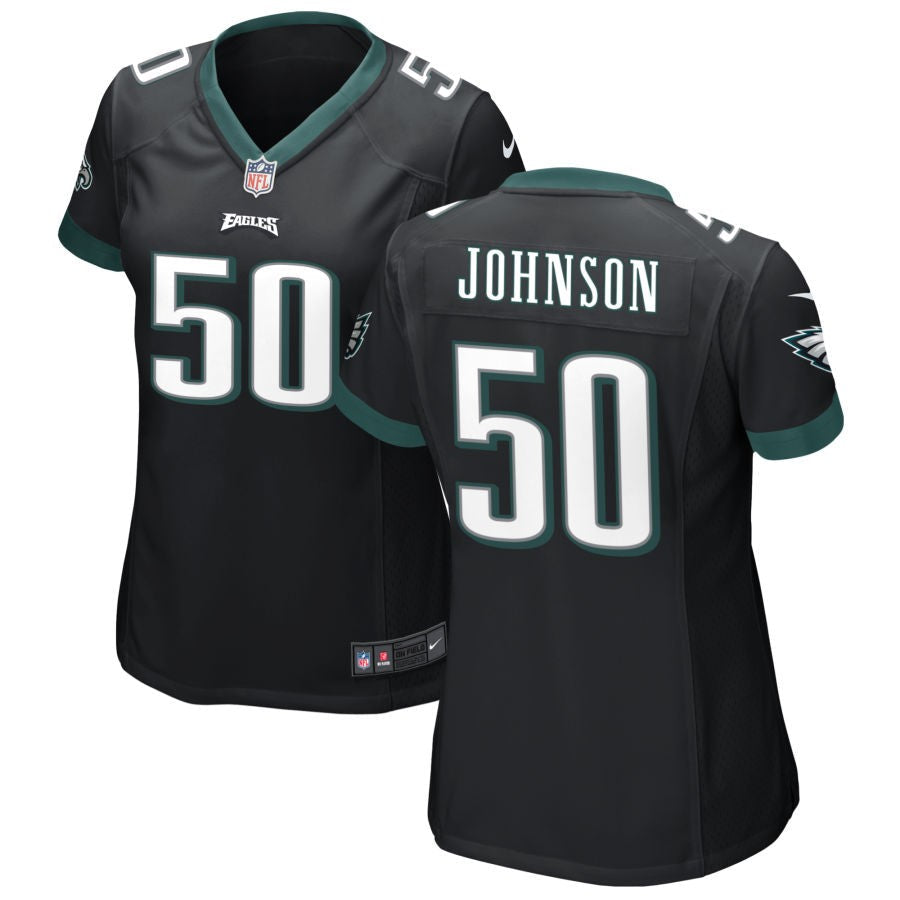 Fred Johnson Philadelphia Eagles Nike Women's Alternate Game Jersey - Black(S)