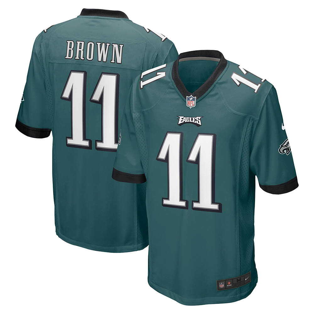 Men's Philadelphia Eagles A.J. Brown Player Game Jersey Midnight Green(S/Midnight Green)