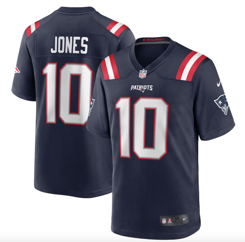 Youth New England Patriots Mac Jones Navy Blue Game Jersey(S (8))