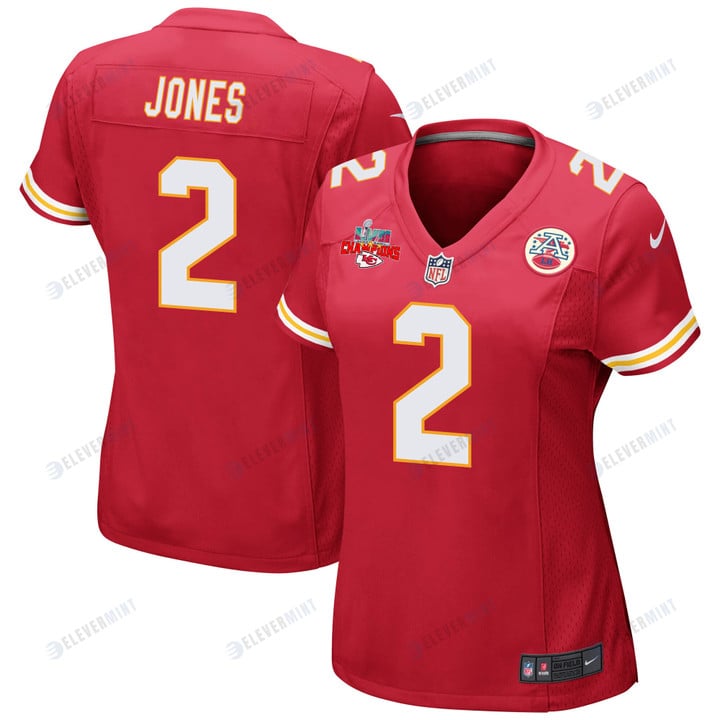 Ronald Jones 2 Kansas City Chiefs Super Bowl LVII Champions 3 Stars Women Game Jersey - Red(S/No)